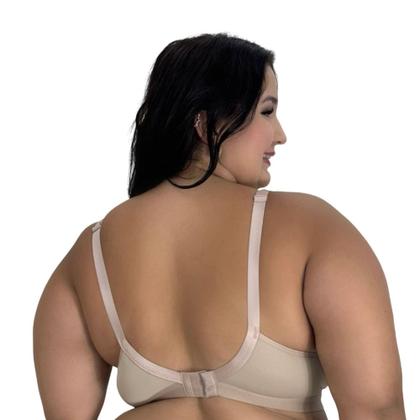 Imagem de Kit 3 Sutiã Plus Size com Alças Acolchoadas de Espuma -c1 KIT 3 CLÉO PRETO BEGE E ROSA