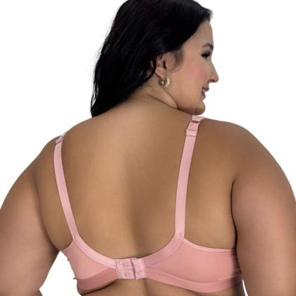 Imagem de Kit 3 Sutiã Plus Size com Alças Acolchoadas de Espuma - c1 KIT 3 CLÉO PRETO BEGE E ROSA