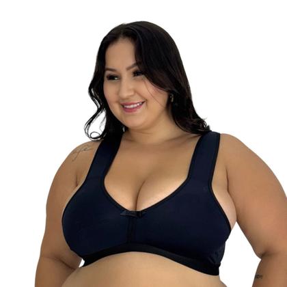 Imagem de Kit 3 Sutiã Plus Size com Alças Acolchoadas de Espuma - c1 KIT 3 CLÉO PRETO BEGE E ROSA