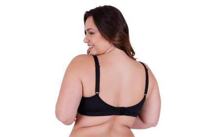 Imagem de Kit 3 Sutiã Plus Size Lateral Larga Reforçado Liso - c5 KIT 3 SUTIÃ NATHÁLIA LILÁS PRETO BRANCO
