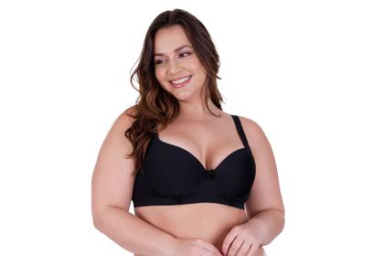 Imagem de Kit 3 Sutiã Plus Size Lateral Larga Reforçado Liso - c5 KIT 3 SUTIÃ NATHÁLIA LILÁS PRETO BRANCO