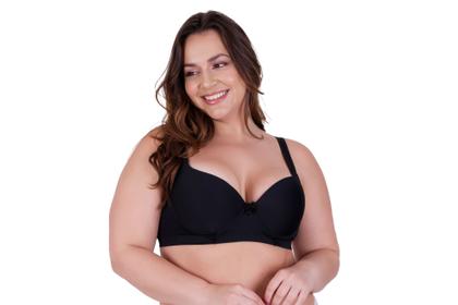 Imagem de Kit 3 Sutiã Plus Size Lateral Larga Reforçado Liso - c5 KIT 3 SUTIÃ NATHÁLIA LILÁS PRETO BRANCO