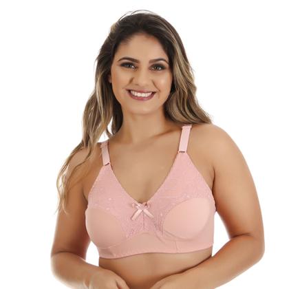Imagem de Kit 3 Sutiã Reforçado Sem Bojo Renda Alça Regulagem Sustentação Feminino Lycra Soutiens Lingerie