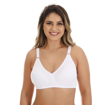 Imagem de Kit 3 Sutiã Reforçado Sem Bojo Renda Alça Regulagem Sustentação Feminino Lycra Soutiens Lingerie