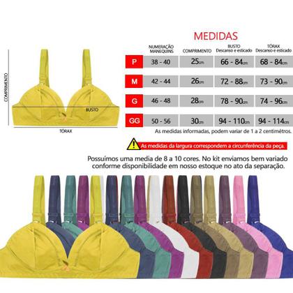 Imagem de Kit 3 Sutiã sem bojo liso alça grossa reforçada confortável plus size básico 