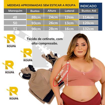 Imagem de Kit 3 Sutia Sem Bojo Plus Size Reforçado Sem Aro Feminino Confort Simples