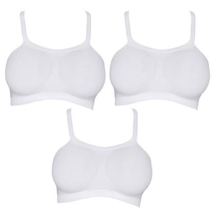 Imagem de Kit 3 Sutiãs Top Hanes Bandini sem Costura H299 Branco - G