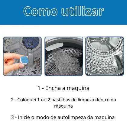 Imagem de Kit 3 Tabletes Pastilha Higienizar Limpar Máquinas Lavar