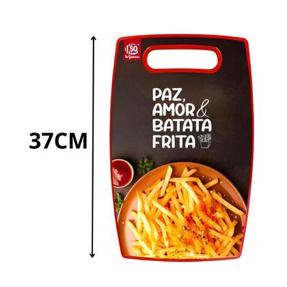 Imagem de Kit 3 Tábua de Corte Estampada Para Cortar Alimentos Carnes Legumes Verduras MDF PVC