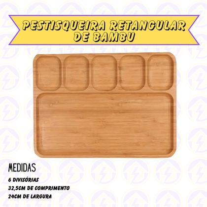 Imagem de Kit 3 Tábuas Petisqueira Com Divisoria Elgante Bambu Resistente