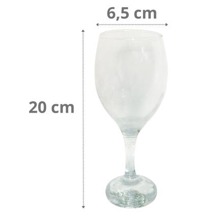 Kit 3 Taças De Vinho 410ml Vidro Transparente - Praticasa Imagem de Kit 3 Taças De Vinho 410ml Vidro Transparente