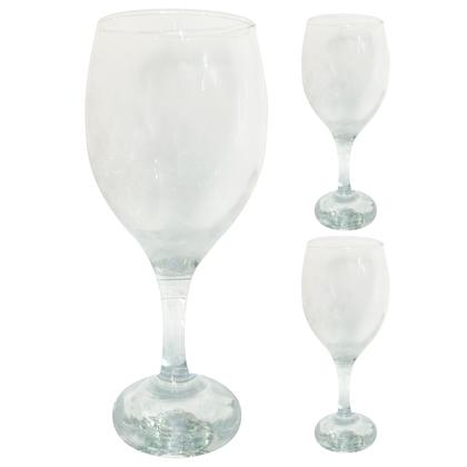 Kit 3 Taças De Vinho 410ml Vidro Transparente - Praticasa Imagem de Kit 3 Taças De Vinho 410ml Vidro Transparente