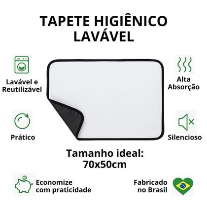 Imagem de Kit 3 Tapetes Higiênicos Lavável Super Absorção 200 Lavagens 70x50cm