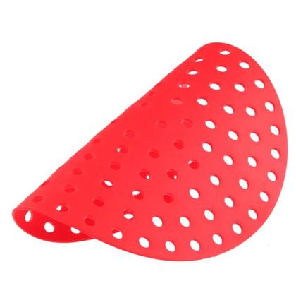 Imagem de Kit 3 tapetes redondos de silicone maleável para fritadeira elétrica 16cm x 16cm alta qualidade