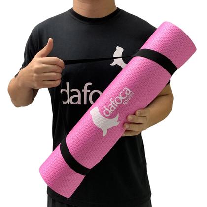 Imagem de Kit 3 Tapetes Yoga Mat Exercícios DF1030 50x180cm 5mm Rosa Dafoca Sports