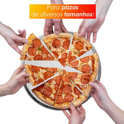Imagem de Kit 3 Tela Pizza 30Cm Alumínio Redonda Quadriculada