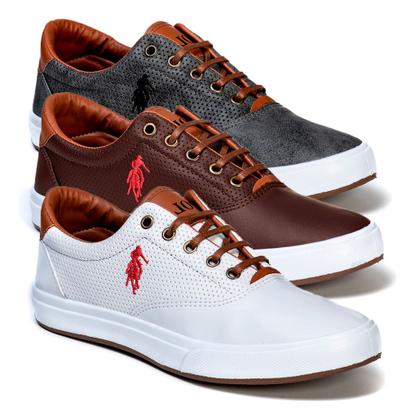 Imagem de Kit 3 Tenis Casual Masculino Moderno Via Polo Confortável Leve Macio