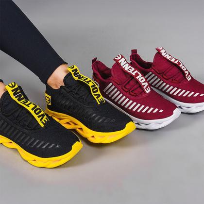 Imagem de Kit 3 Tênis Esportivo Easy Style Evoltenn Solado Trançado BORDO/AMARELO