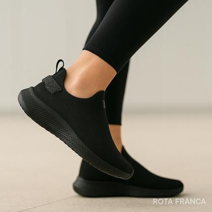 Imagem de Kit 3 Tênis Feminino Slip On Meia Confortável Leve Academia Dia a Dia