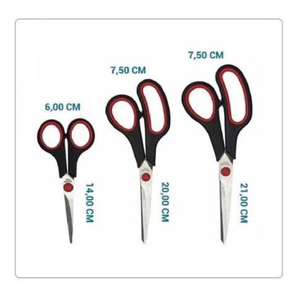 Imagem de kit 3 tesouras multiuso