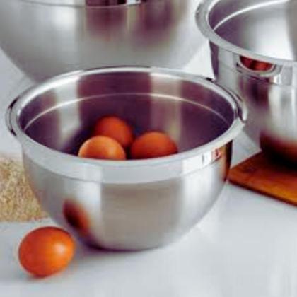Imagem de Kit 3 Tigelas Bowl de Inox 18, 20 e 22 cm Multiuso Profissional