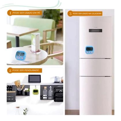 Imagem de Kit 3 Timer Digital Temporizador Cronômetro Cozinha Relógio Imã