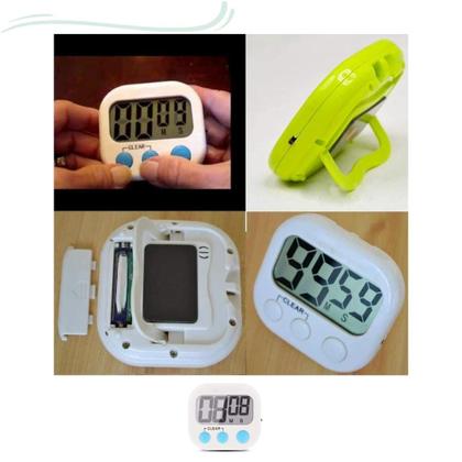 Imagem de Kit 3 Timer Digital Temporizador Cronômetro Cozinha Relógio 