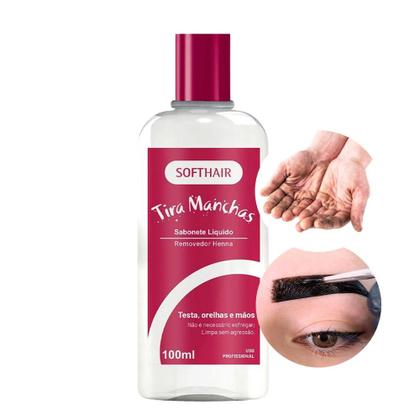 Imagem de Kit 3 Tira Manchas de Henna da Pele Removedor Sabonete Líquido Suaveness Soft Hair 100ml