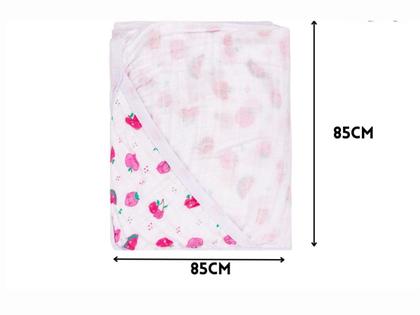 Imagem de Kit 3 Toalhas De Banho Bebe Infantil Soft Fralda Capuz Recem Nascido 100% Algodão Menina 