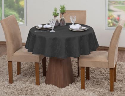 Imagem de Kit 3 Toalhas De Mesa Luxo Redonda 4 Lugares Sala Jantar Jacquard