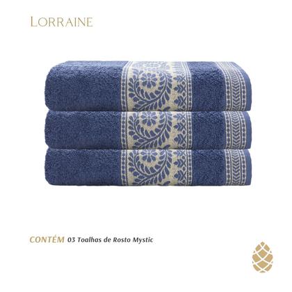 Imagem de Kit 3 Toalhas De Rosto Mystic Camesa Barra Trabalhada 50X80
