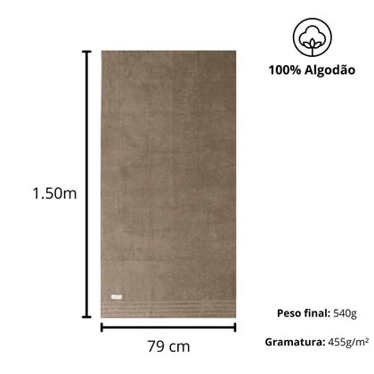 Imagem de Kit 3 Toalhas Gigante Twist Algodão Fio Penteado Macia