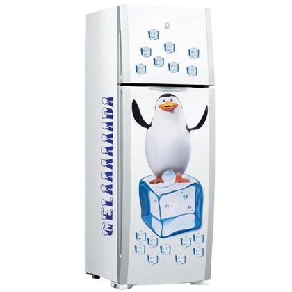 Imagem de Kit 3 Toalhas para Geladeira Pinguim + Cartela de Adesivos Pinguim Gelo Azul