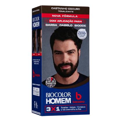 Imagem de Kit 3 Tonalizante Biocolor Homem Castanho Escuro - Bozzano