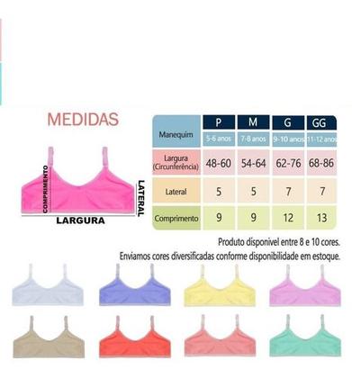 Imagem de Kit 3 Top Infantil C/ Regulagem e Fecho Duplo Preço Atacado