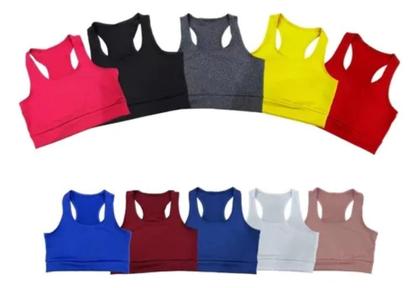 Imagem de Kit 3 Tops Femininos sem Bojo para Academia, Fitness e Treino, Alta Sustentação