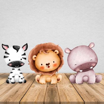 Imagem de Kit 3 Totens Display MDF Adesivado Safari 25cm