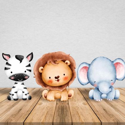 Imagem de Kit 3 Totens Display MDF Adesivado Safari 25cm