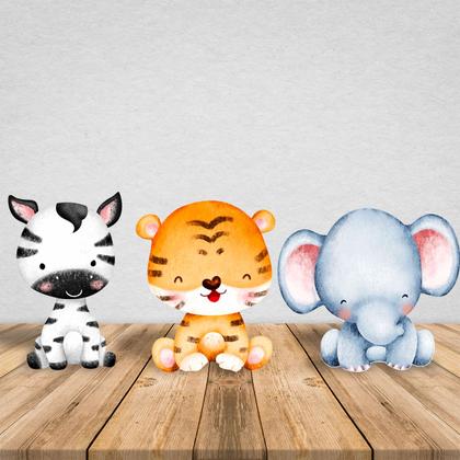 Imagem de Kit 3 Totens Display MDF Adesivado Safari 25cm