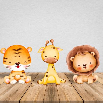 Imagem de Kit 3 Totens Display MDF Adesivado Safari 25cm