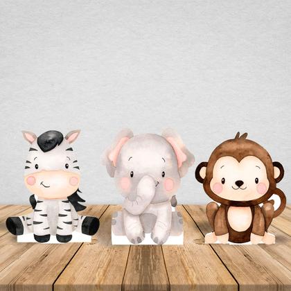 Imagem de Kit 3 Totens Display MDF Adesivado Safari 25cm