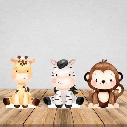 Imagem de Kit 3 Totens Display MDF Adesivado Safari 25cm