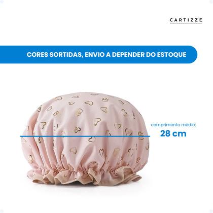 Imagem de Kit 3 Touca Cabelo Impermeável Banho Reutilizável Anti Frizz