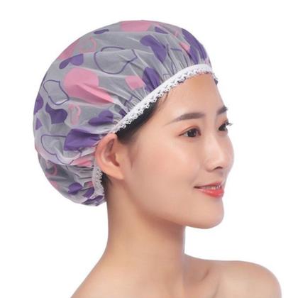 Imagem de Kit 3 Touca de Banho c/ Elástico Prova d'Água Reutilizável Estampas Sortidas - Pronta entrega