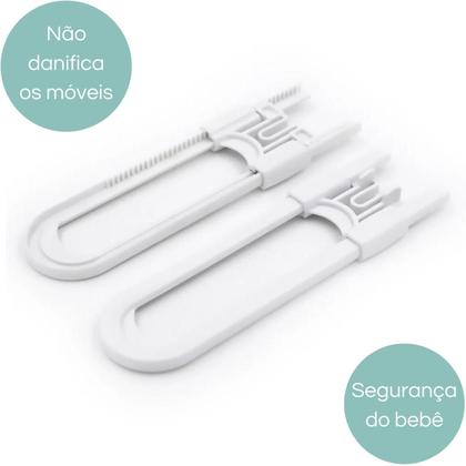 Imagem de Kit 3 Trava Tranca Armário Gaveta Segurança Protetor