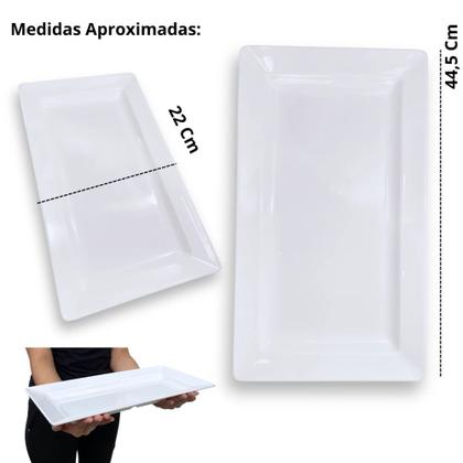 Imagem de Kit 3 Travessas 30,5 Cm Ilustrada + 4 Travessas 44,5 Cm para Buffet Restaurante Profissional Melamina  Bestfer 