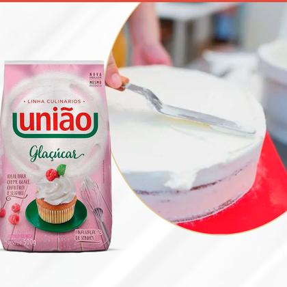 Imagem de Kit 3 Un. Açucar Refinado De Confeiteiro Glaçucar União 500g