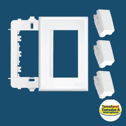 Imagem de Kit 3 un. Interruptor 3 teclas com placa 4x2 Fame Evidence