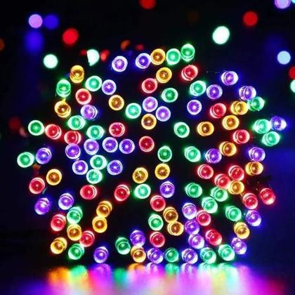 Imagem de Kit 3 Un Pisca Pisca 100 Leds Colorido 10 Mts Cada 8 Funções