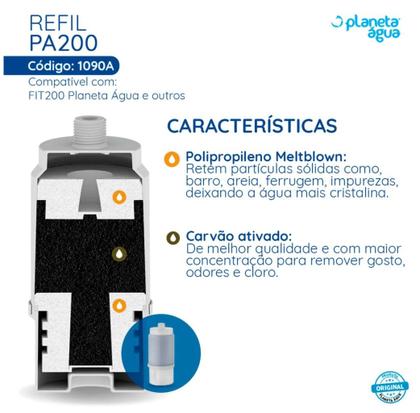 Imagem de Kit 3 un Refil filtro Água Pa200 Compatível com FIT 200, FIT 200 Premium, Aquaplus 200, Améris AM200 e Aqualar AP200.